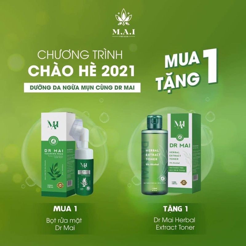 Sửa Rửa Mặt Dr Mai Mua 1 tặng kèm Toner mẫu mới