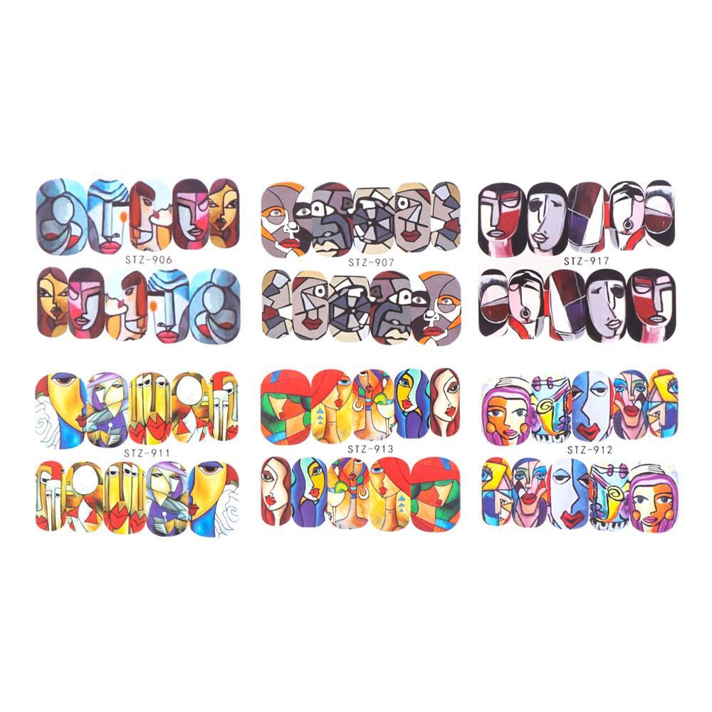 WATTLE 1 / 16 Miếng Dán Móng Tay Hình Cô Gái 3D Quyến Rũ