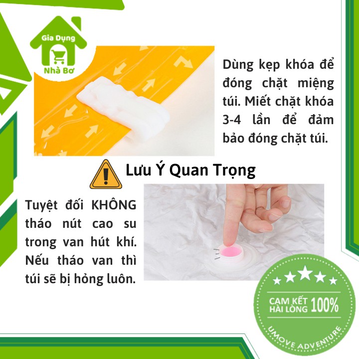 Túi bao hút chân không quần áo chăn màn ga gối [5 Tặng 1] Túi zip bảo quản chống nước nấm mốc bụi bẩn gấp gọn tiện dụng