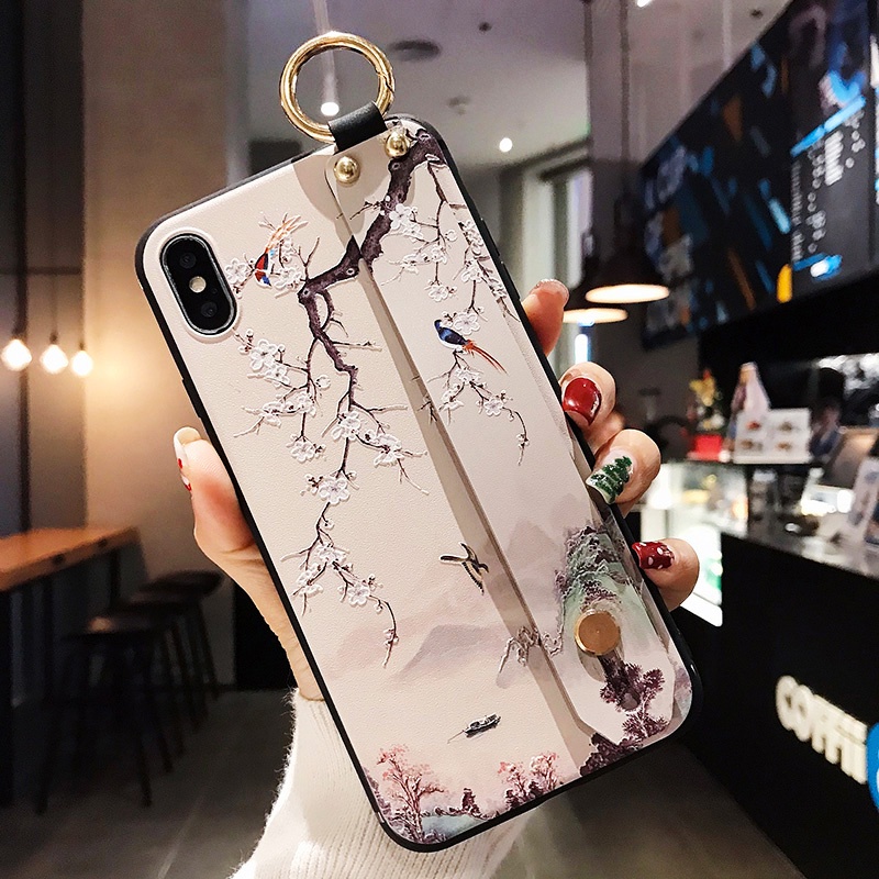 Ốp Điện Thoại Họa Tiết Hoa 3D Có Dây Đeo Cho Redmi 10C 9T 9C Note 10S 11 Pro 9 9S 8 7 Xiaomi 11T Poco X3 F3 M3