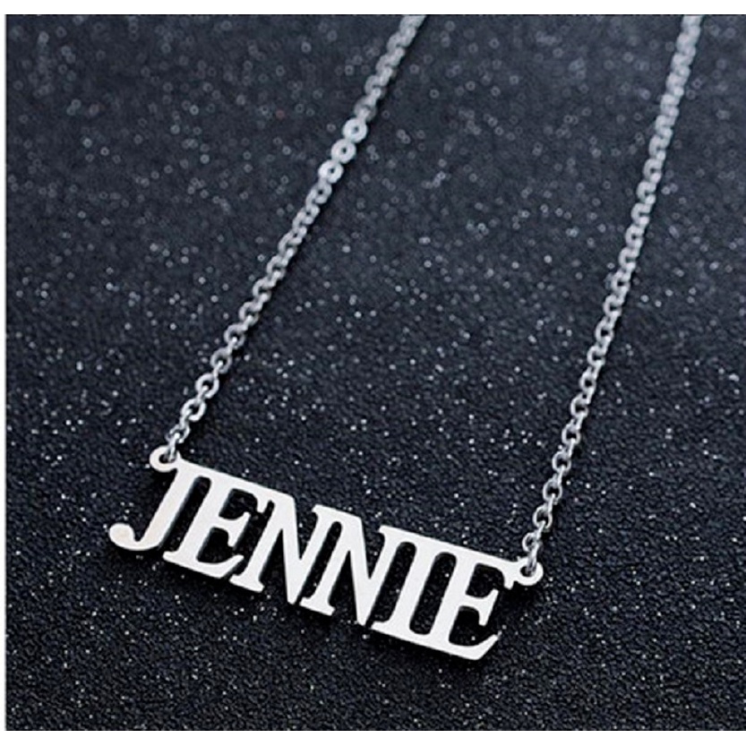 Cod Qipin Dây Chuyền Mặt Hình Chữ Cái Bằng Thép Không Gỉ Phụ Kiện Thời Trang Cá Tính Hàn Quốc BLACKPINK Jennie Lisa Jisoo Rose