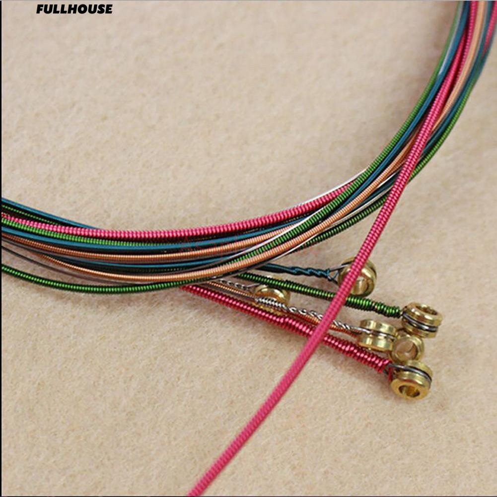 Bộ 6 Dây Đàn Bằng Thép Đủ Màu Cho Đàn Guitar Acoustic