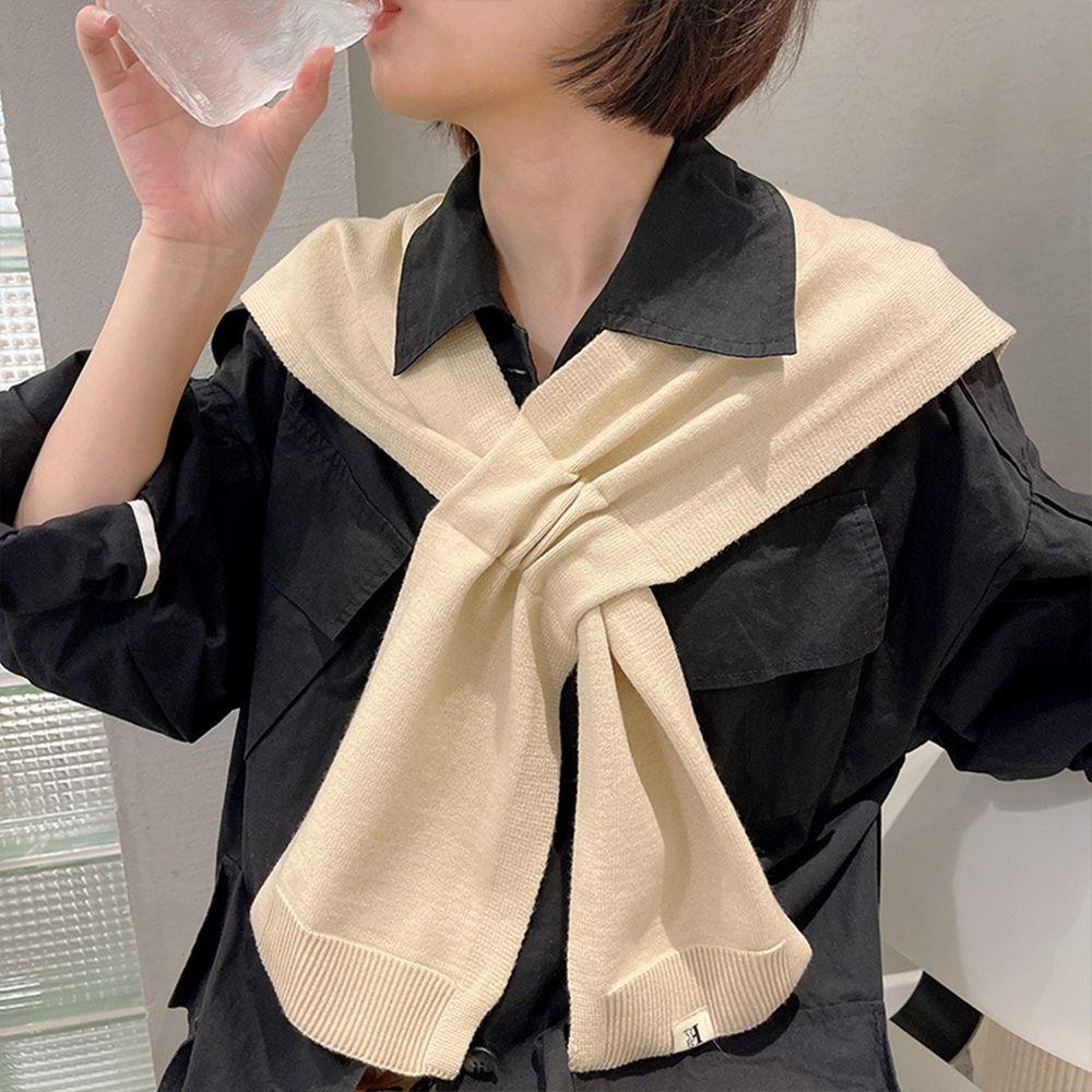 FORBETTER Khăn Choàng Cổ Đan Len Phong Cách Hàn Quốc Đơn Giản Thời Trang Thu Đông Cho Nữ