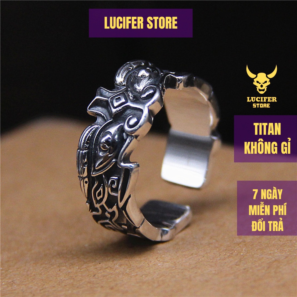 Nhẫn Nam Bạc Đẹp Cá Tính Unisex HipHop Basic Ngầu Trơn Nam Yang Ring Lucifer Store Nhẫn Titan Không Gỉ - Yang Ring