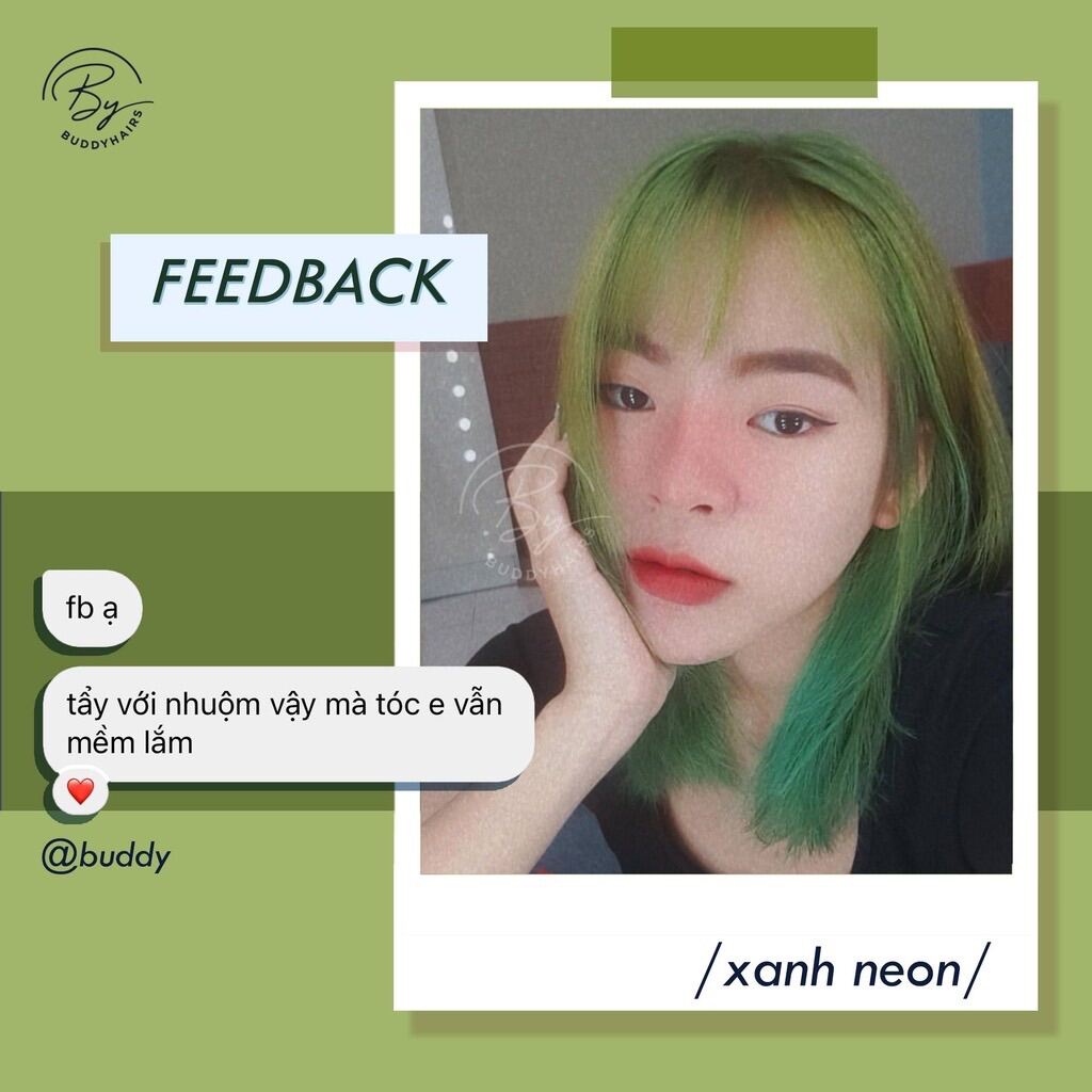 Nhuộm Tóc Xanh Neon Tặng oxi và gang tay