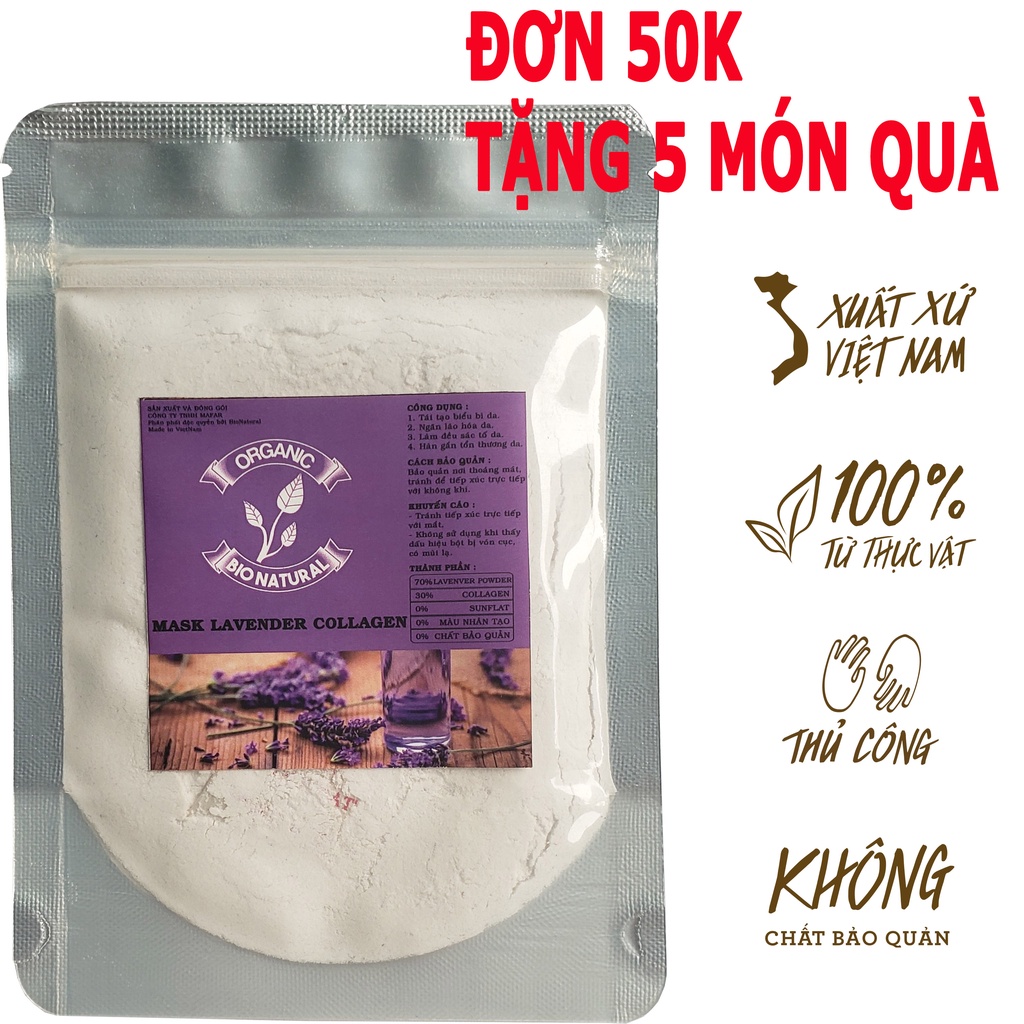 Bột Đắp Mặt Nạ Thiên Nhiên Dẻo Lavender (Handmade)