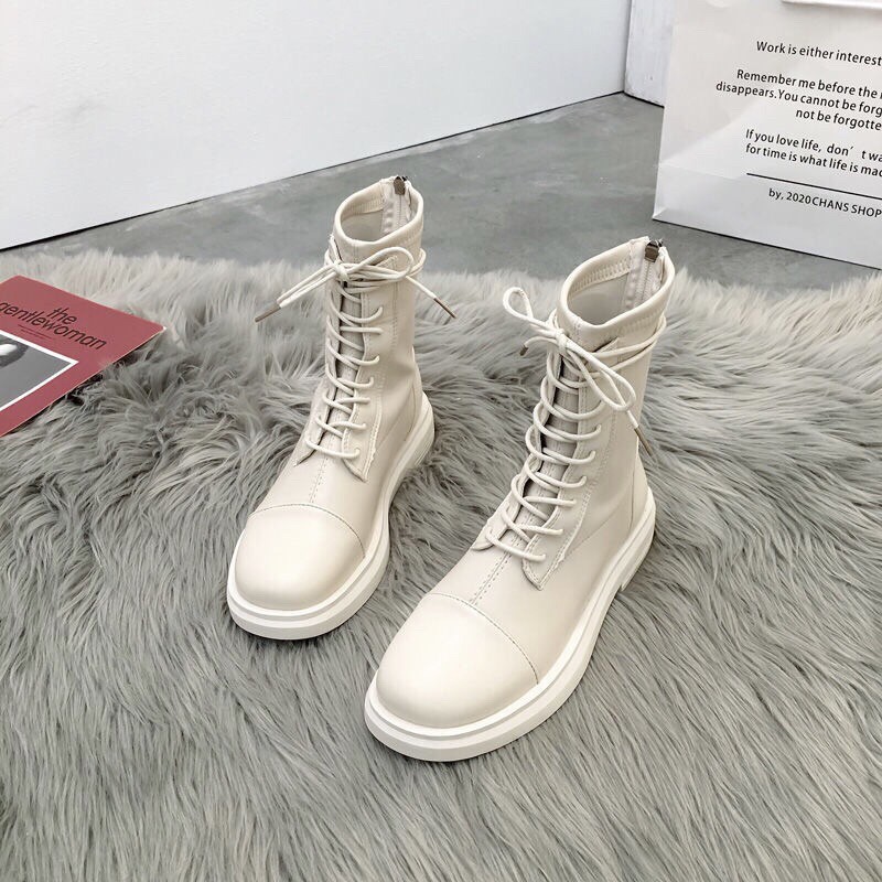 Giày boot bốt nữ cao cổ Ulzzang khóa sau dây nhiều mã A88 kiểu dáng trẻ trung | BigBuy360 - bigbuy360.vn