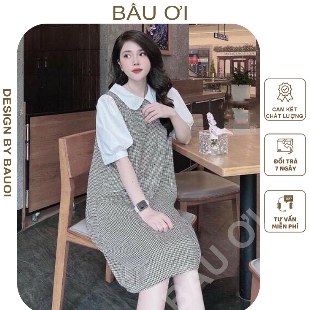 [FREE SHIP V101] VÁY BẦU CÔNG SỞ HÀNG THIẾT KẾ DÁNG SUÔNG TAY BỒNG CHẤT LỤA HÀN - ĐẦM BẦU BABYDOLL ĐẸP SANG CHẢNH