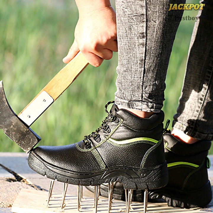 Giày bảo hộ cao cổ Siêu nhẹ, Giày bảo hộ chống nước, mũi sắt, lót thép, đế chống trơn trượt | BigBuy360 - bigbuy360.vn