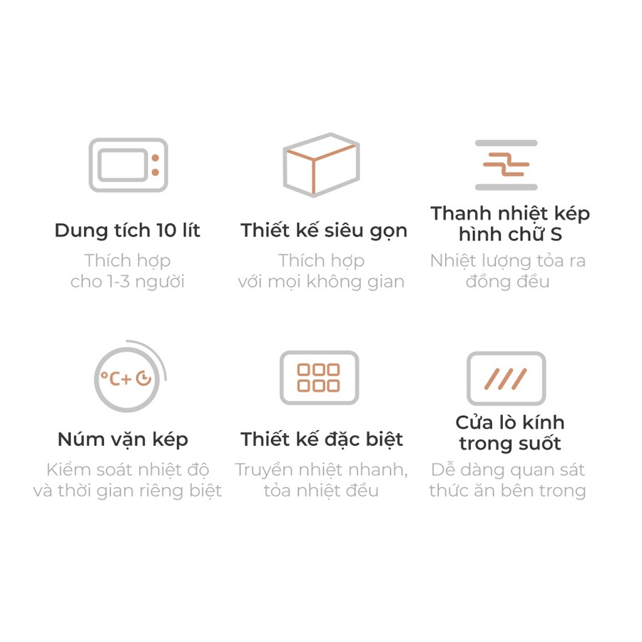 Lò nướng điện mini đa năng Bear dung tích 10L, công suất 800W, nhỏ gọn tiện dụng, HomeMart – Hàng chính hãng BH 18T