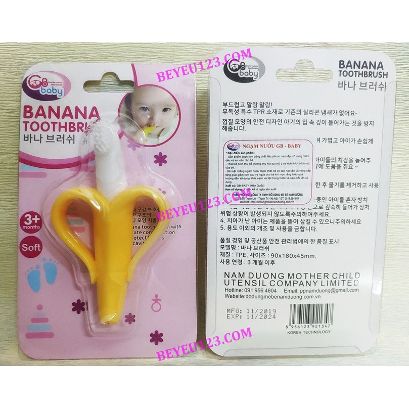 Gặm nướu hình chuối matxa silicone mềm an toàn cho bé GB BABY (Công nghệ Hàn Quốc)