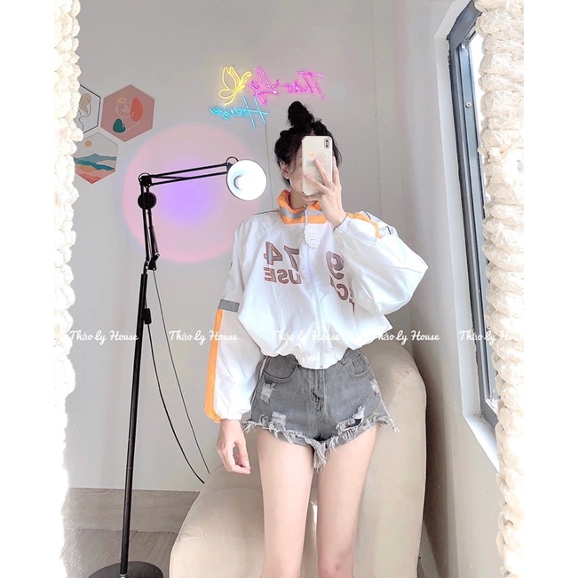 Áo khoác bomber dù dáng lửng nữ 5426 form rộng 2 lớp