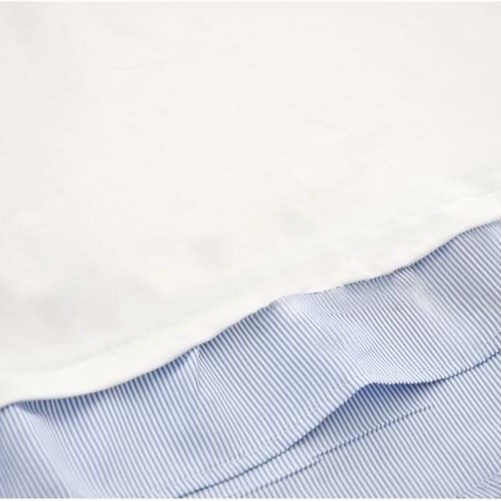 Áo Thun polo Giả Hai Lớp Tay Ngắn Bằng Cotton Phong Cách Nhật Bản Mới