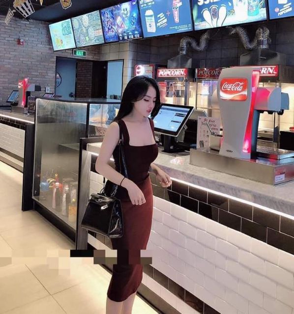 Váy body 2 dây bản to dáng dài