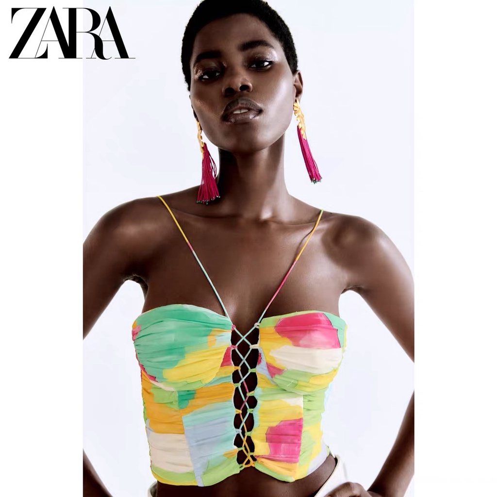 Áo Sơ Mi ZARA Hở Vai Xếp Ly Cổ Trái Tim Thời Trang Dành Cho Nữ