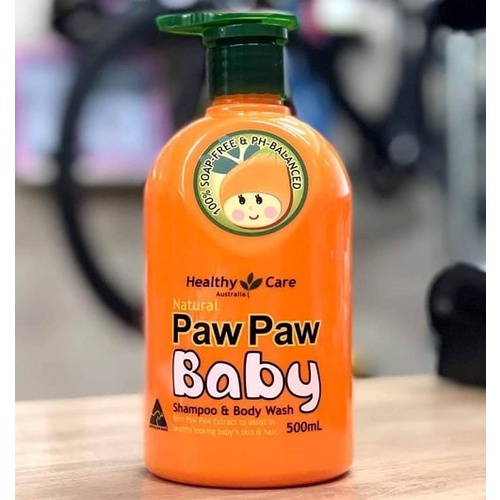 Sữa tắm gội đu đủ Paw Paw Baby Healthy Care 500ml an toàn không cay mắt cho bé