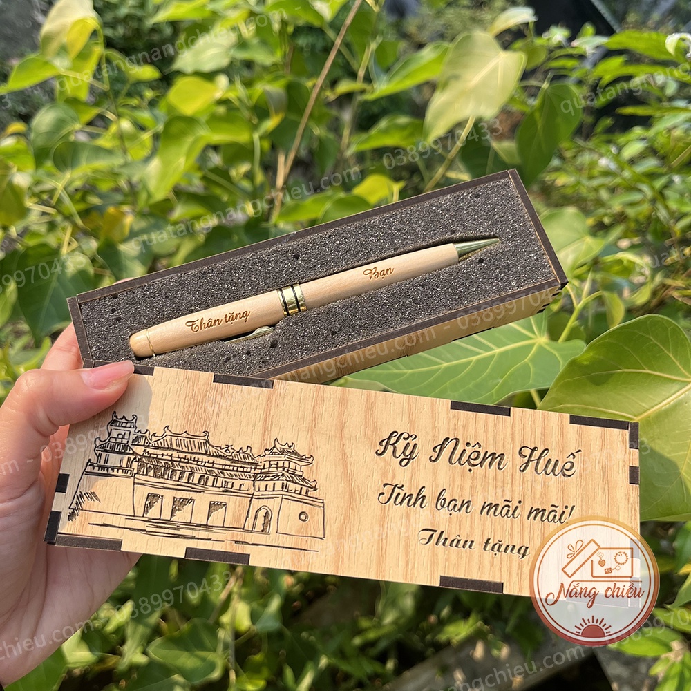 Hộp đựng bút khắc theo yêu cầu, Combo bút và hộp gỗ sịn sò, quà tặng ý nghĩa tặng thầy cô