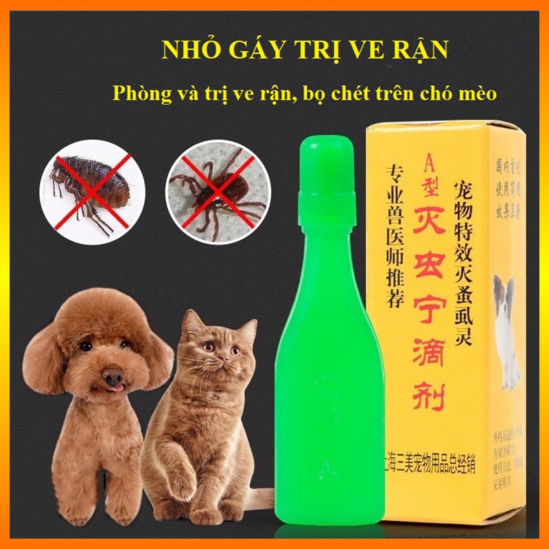 Thuốc Trị Ve Rận Bọ Chét Nhỏ Gáy Chó Mèo Hiệu Quả