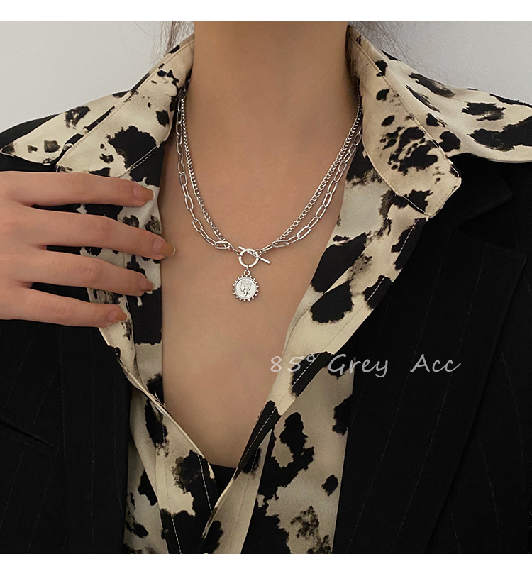 vòng cổ Mặt Đồng Xu Đôi Thời Trang