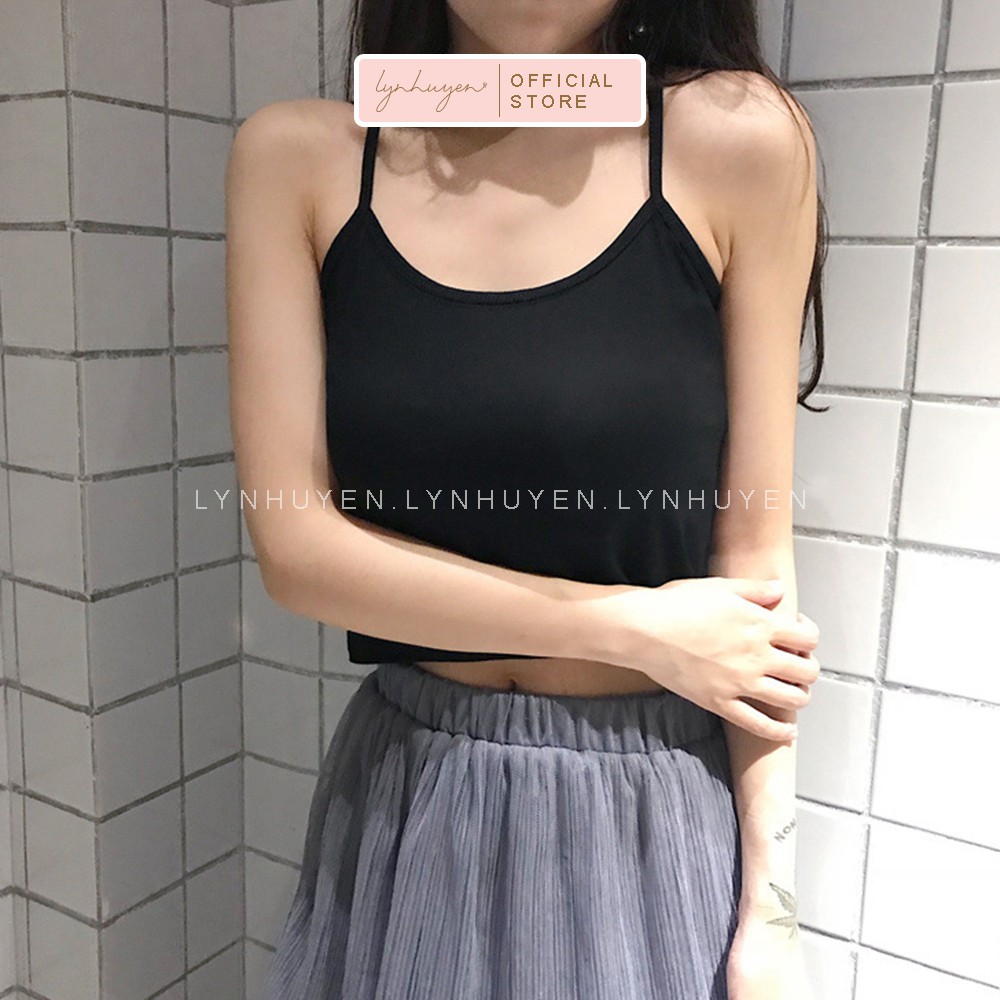 Áo 2 Dây Croptop Nữ Đẹp Chéo Lưng Lynhuyen - 3 Màu - A002