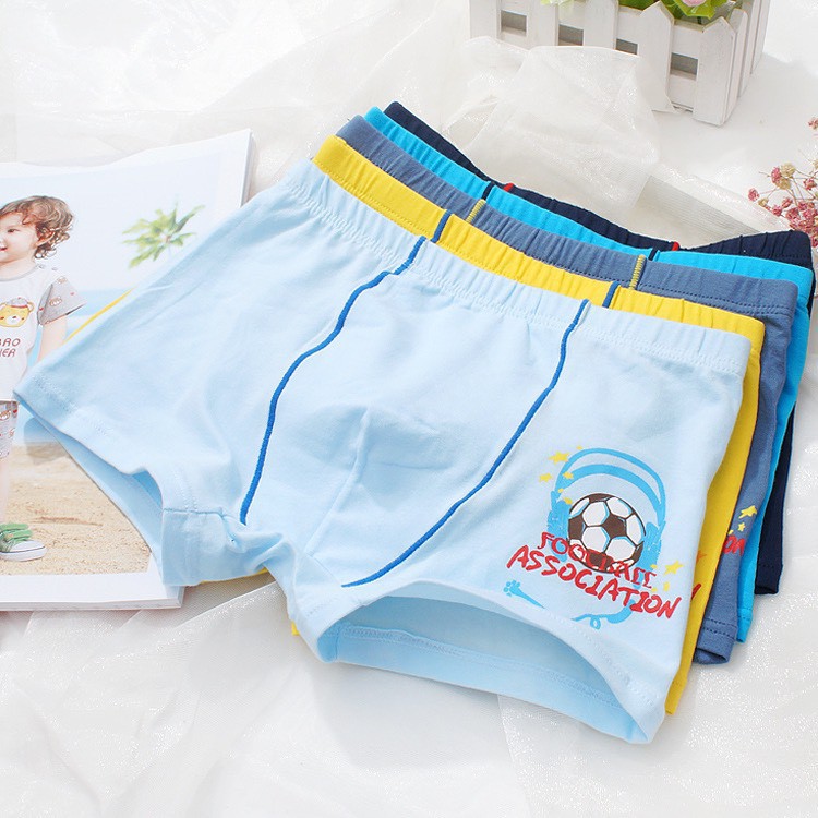 Set 4 Quần Sịp Đùi Cho Bé Trai Cao Cấp - Quần lót bé trai Boxer chất Cotton Mềm Mại Cho Bé Thoải Mái Vận Động