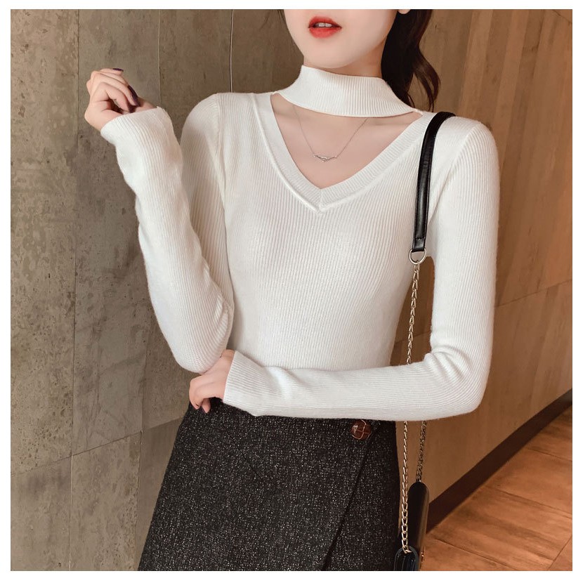 ÁO LEN NỮ CỔ V MẪU HOT NHẤT 2019