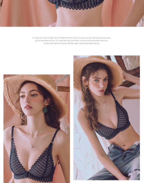 Bộ Đồ Lót Ren Nữ - Set Bộ Đồ Lót Ren Không Gọng Cài Trước Quyễn Rũ Cho Bạn Nữ MS1381