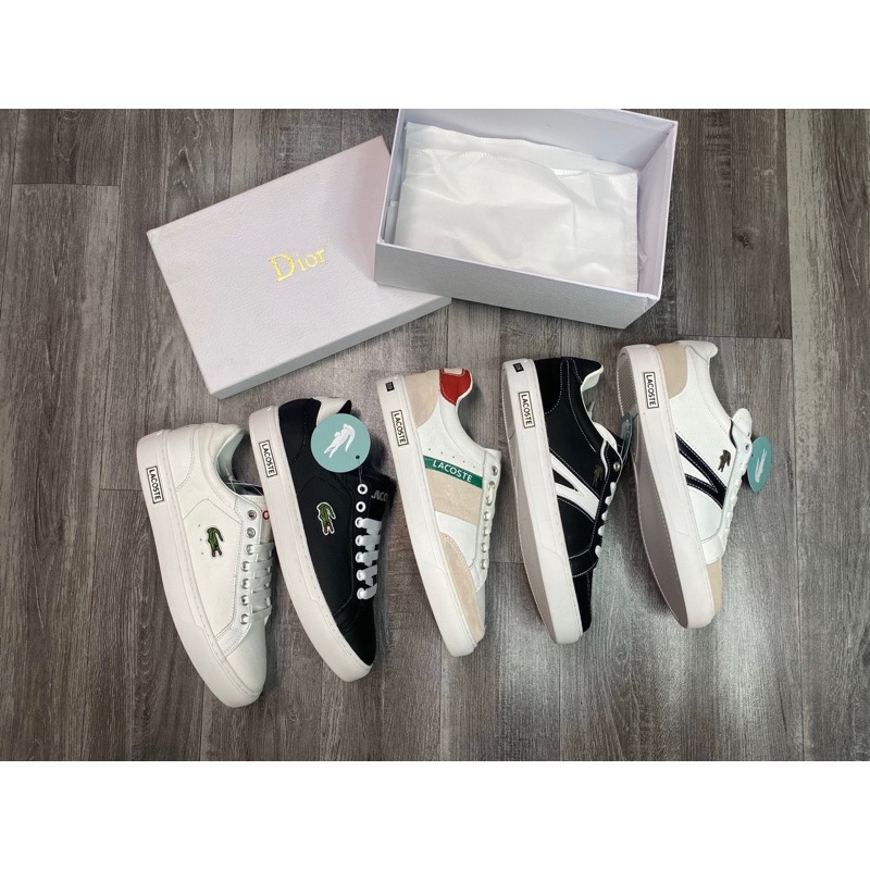 Giầy buộc dây lacoste nam - giày sneaker logo cá xấu phong cách trẻ trung lịch lãm