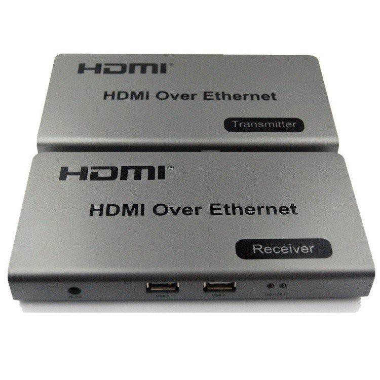 [Mã 254ELSALE giảm 7% đơn 300K] KVM HDMI qua Ethernet dài 120m hỗ trợ chuột - kvm-rj45-200m