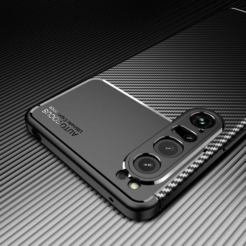 Ốp Điện Thoại TPU Dẻo Sợi Carbon Tản Nhiệt Bảo Vệ Camera Cho Sony Xperia 1 5 10 II III IV