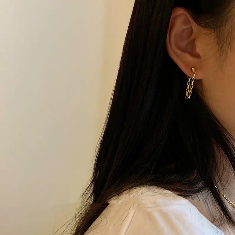 Bông Tai Mạ Vàng 18K 316L Thiết Kế Đơn Giản Thời Trang Cho Nam Và Nữ