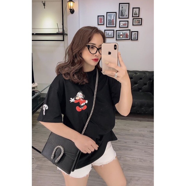 Áo thun nữ tay ngắn thêu hình dễ thương đơn giản chất vải cotton thoáng mát - A3