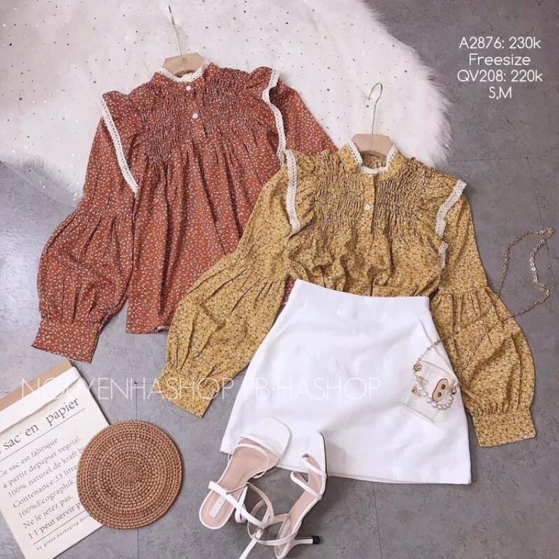 Áo hoa nhí Ulzzang babydoll viền ren nhẹ nhàng và dịu dàng