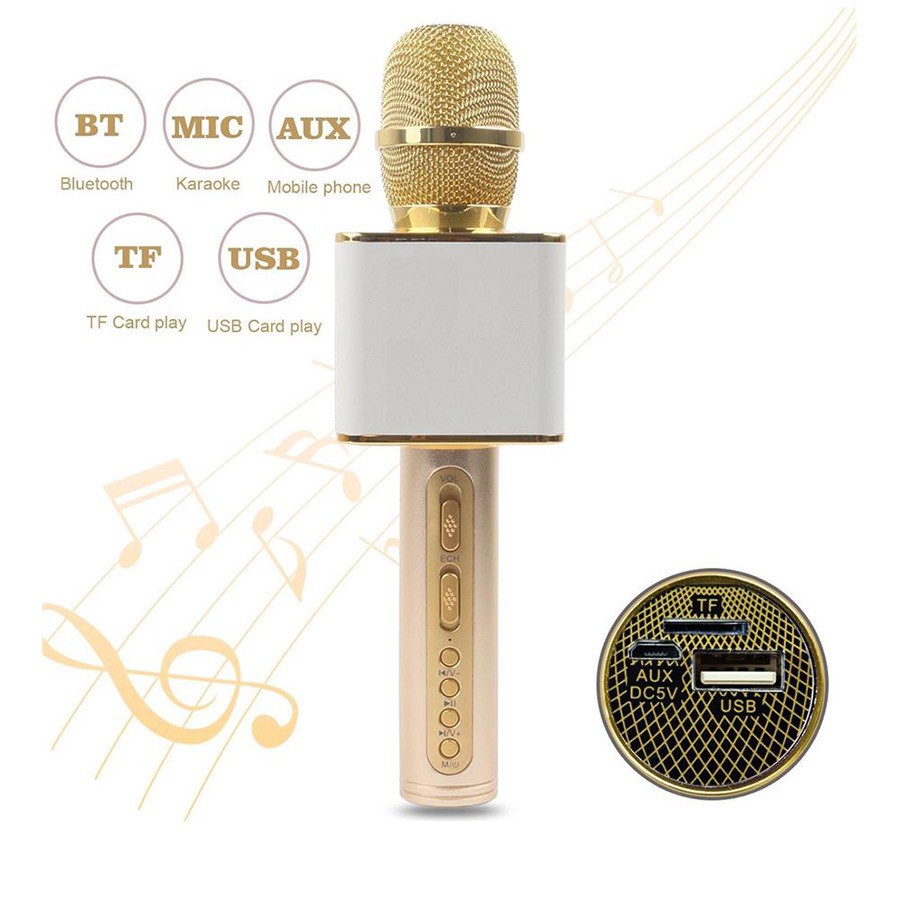 Mic karaoke bluetooth SD 08 ⚡FREE SHIP⚡ không dây có loa âm thanh cực hay . Bảo hành lên đến 12 tháng