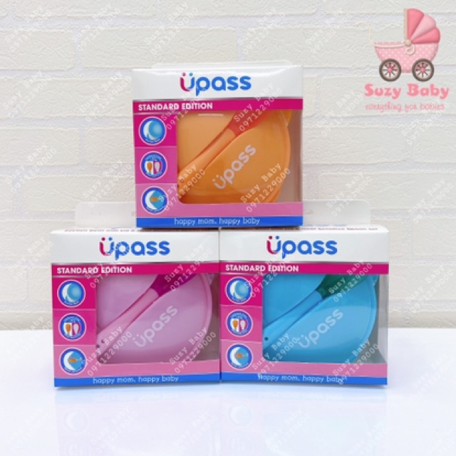 BÁT ĂN DẶM CHỐNG ĐỔ KÈM THÌA BÁO NÓNG UPASS UP5001W, Suzy baby