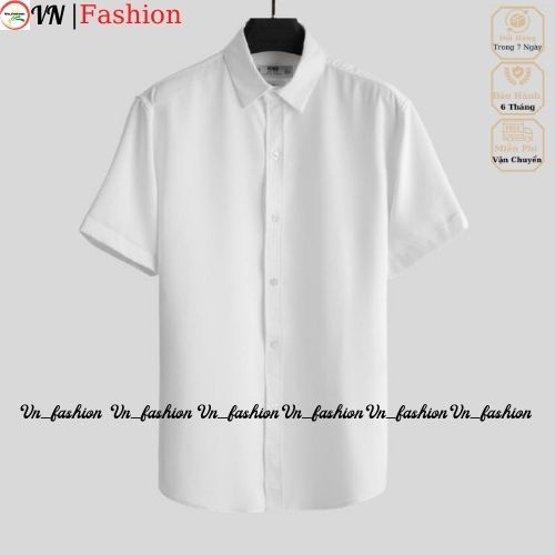 Áo sơ mi ngắn công sở hàn quốc nam đẹp Cộc Tay Đen, Trắng Vn_fashion