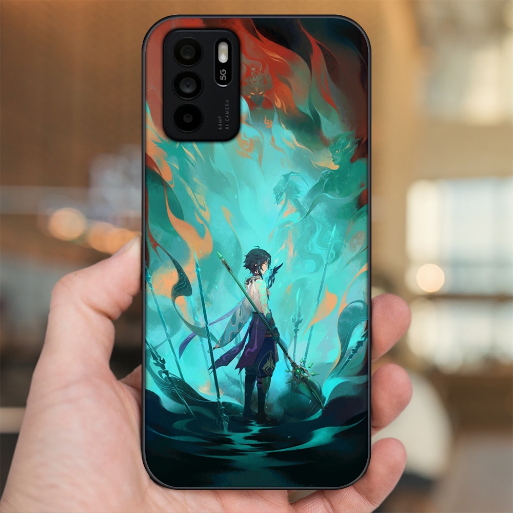 Ốp lưng Oppo Reno 6Z 5G viền đen in hình Xiao Genshin Impact