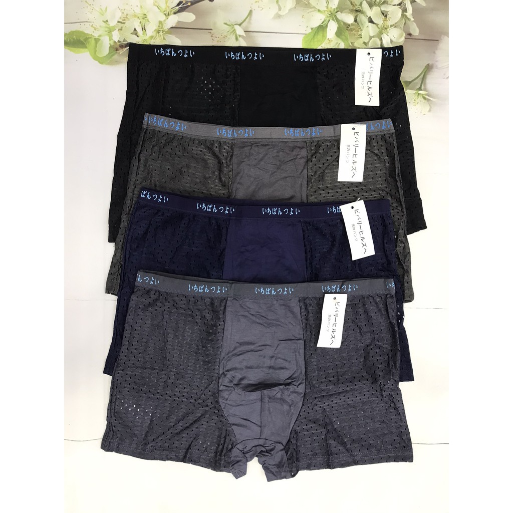 Quần sịp đùi nam bigsize , quần lót boxer thông hơi thoáng mát, Leblur