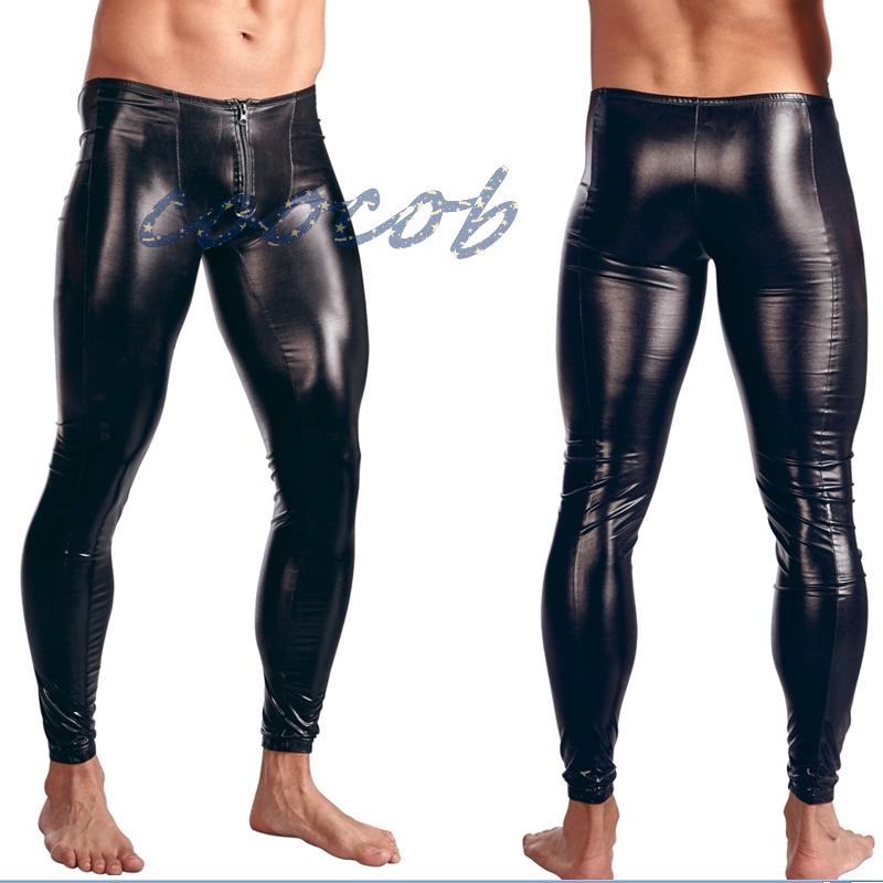 Quần legging da bóng màu trơn gợi cảm cho nam giới