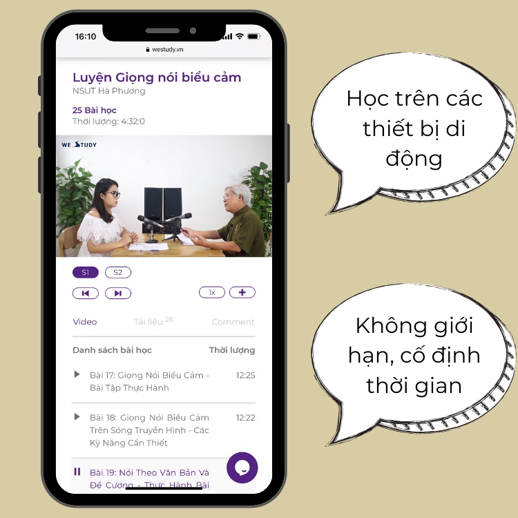 Khoá học Luyện giọng nói biểu cảm cùng NSUT Hà Phương - Chinh phục sức mạnh ngôn từ