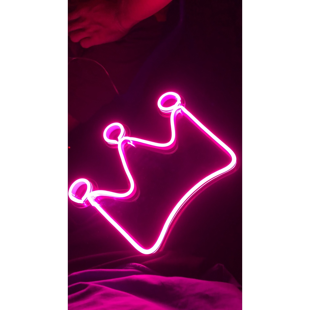 Đèn led Neon trang trí Hình Vương Miện v1| Đèn neon trang trí phòng ngủ, treo tường