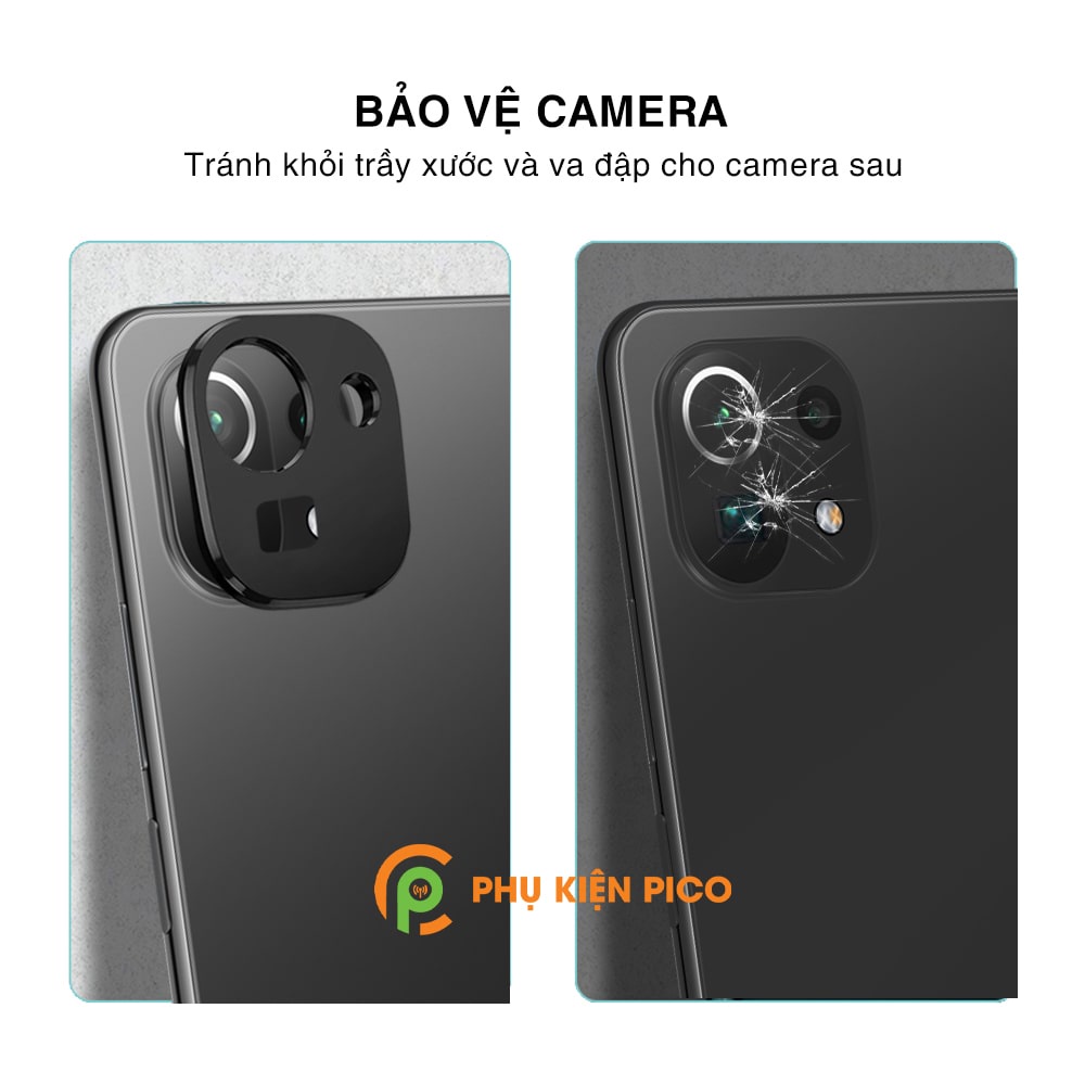 Dán camera Mi 11 Pro / 12 Pro / 13 Pro khung kim loại bảo vệ an toàn camera sau - Ốp viền camera Xiaomi Mi 11 Pro