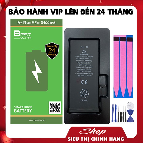 Pin iPhone 8 Plus BEST Siêu Cao 3400mAh - BẢO HÀNH 24 THÁNG