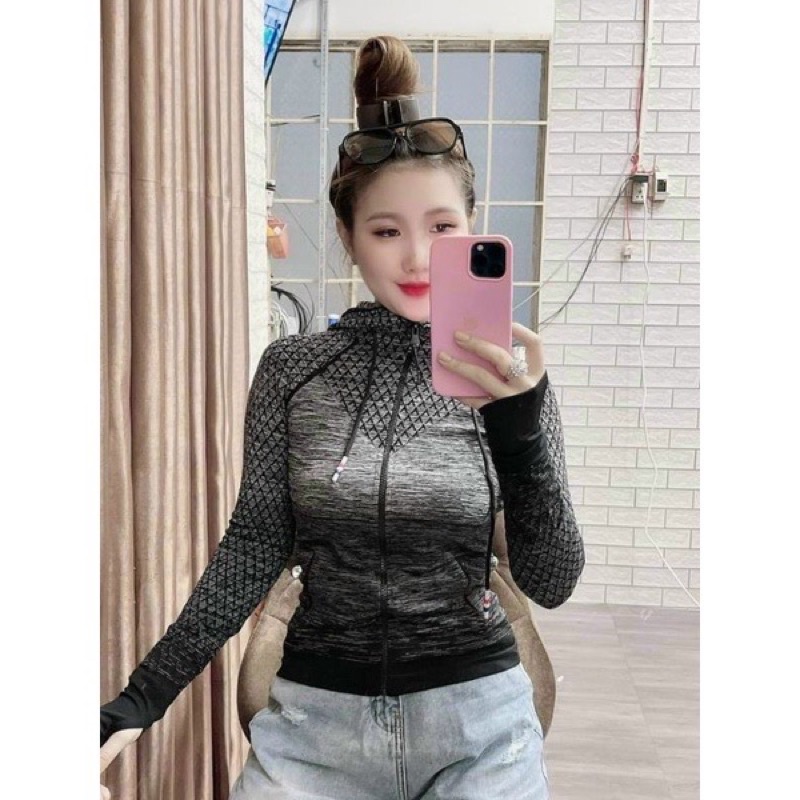 Áo Khoác Thể Thao Ôm Body Nữ - Mẫu Huyền Thoại Co Giãn Mạnh (size Đại)