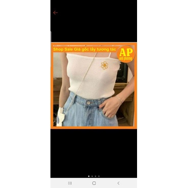 Áo hai dây bún Hoa Mai chất thun giãn♥️Áo bodip hai màu Đen Trắng♥️ FREE SHIP