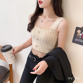 Áo Hai Dây Dệt Kim Ôm Dáng Thời Trang Mùa Hè Hàn Quốc Cho Nữ