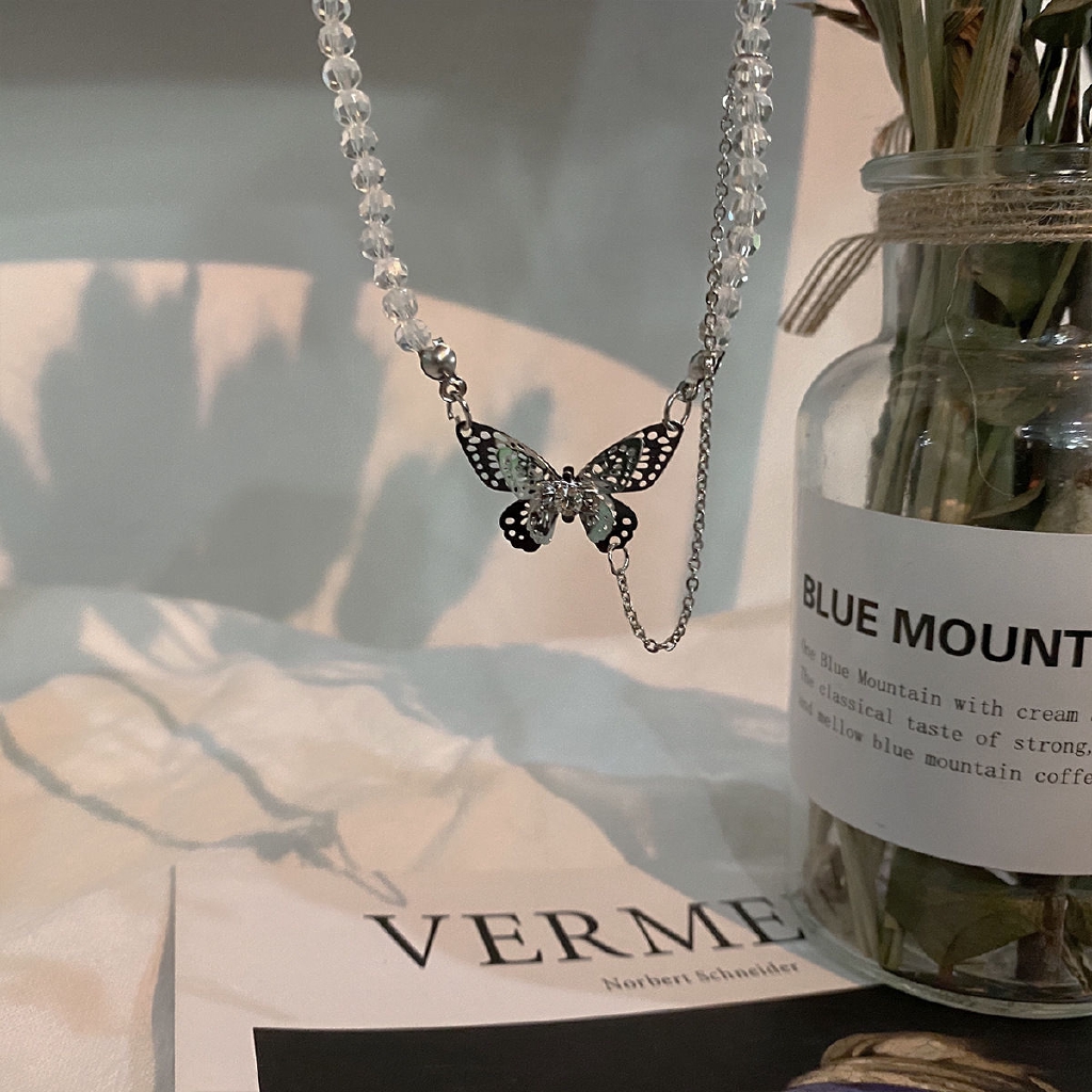 Vòng Cổ choker Mặt Bướm Đính Đá Pha Lê Phong Cách 22483