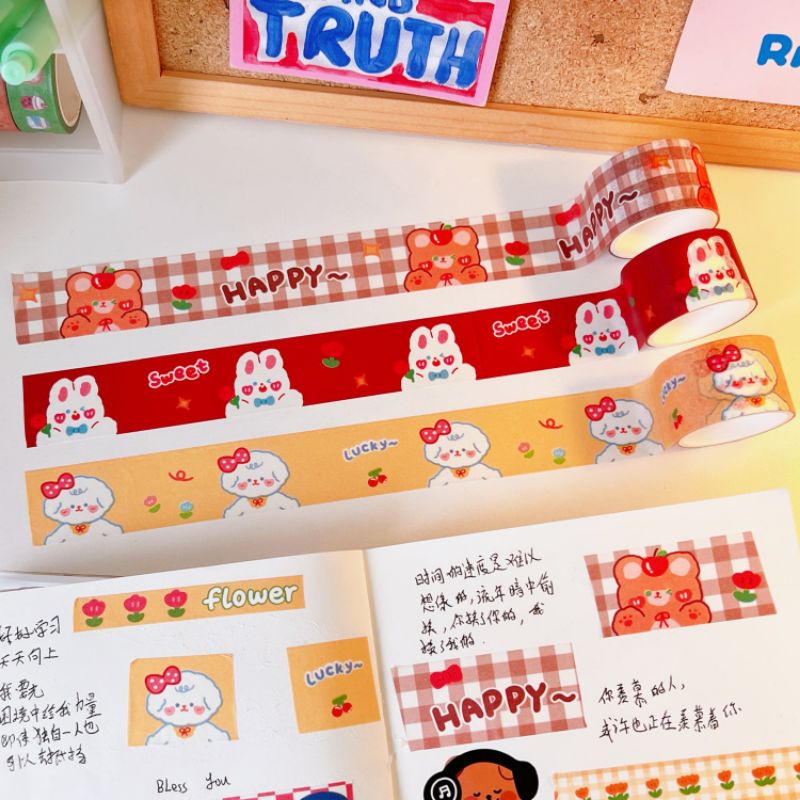 Set 5 cuộn băng dính washi tape trang trí sổ