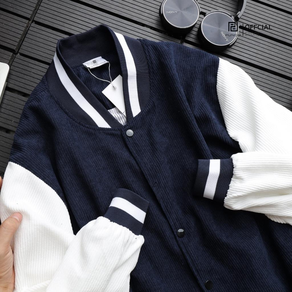 Áo khoác nam bomber chất nhung tăm , dày mềm cao cấp form rộng màu dễ phối PUNDO AKPD12