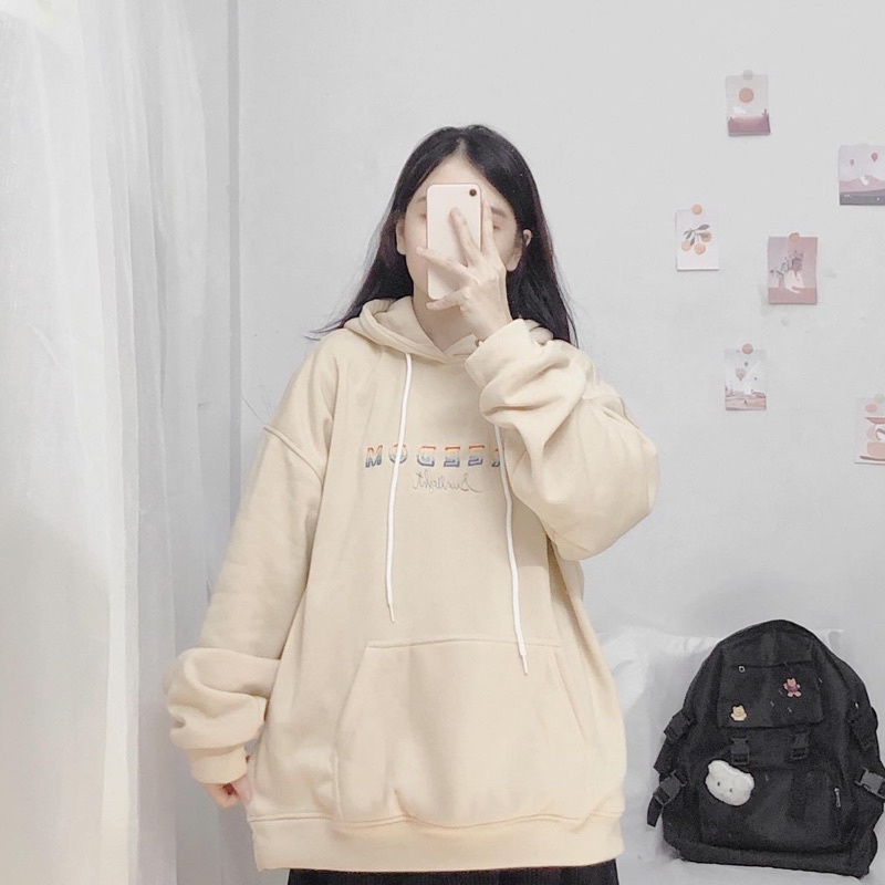 [sẵn] Áo Hoodie Dáng Rộng Chữ Thêu FREEDOM PQK